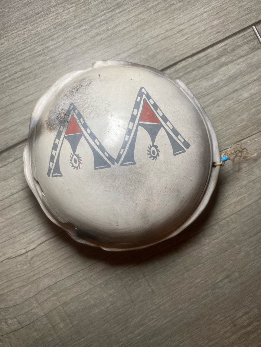 TRUE VINTAGE Sawdust Fired Ceramic Rattle Indigenous Native American Art